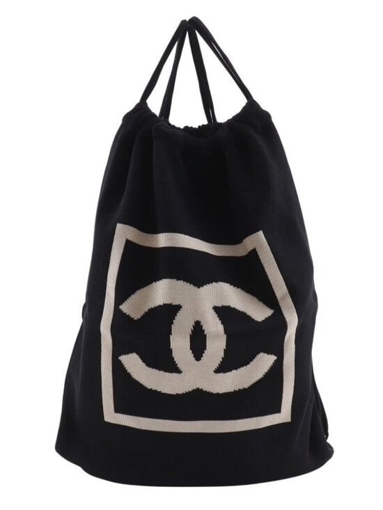 CHANEL knapsack Backpack Daypack Sports line black cotton unisex main image 7